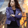 Dana Doctor who Ash VS Evil Dead Purple Leather Jacket 1