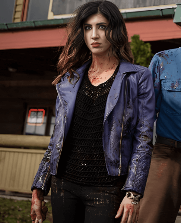 Dana Doctor who Ash VS Evil Dead Purple Leather Jacket 2