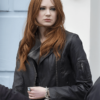 Doctor Who Amy Pond Black Leather Jacket 1