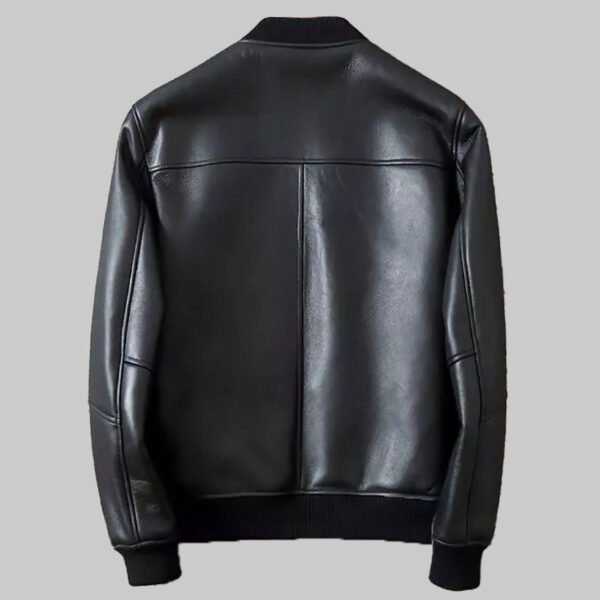 Mens A2 Flight Black Bomber Leather Jacket 2