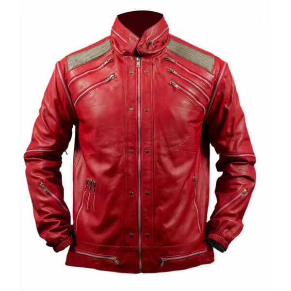 Michael Jackson MJ Beat It Red Leather Jacket 1