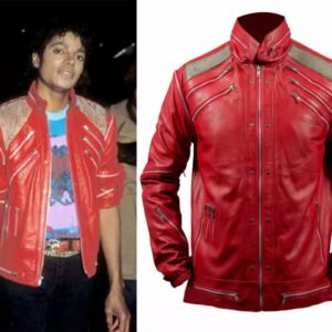Michael Jackson MJ Beat It Red Leather Jacket 3