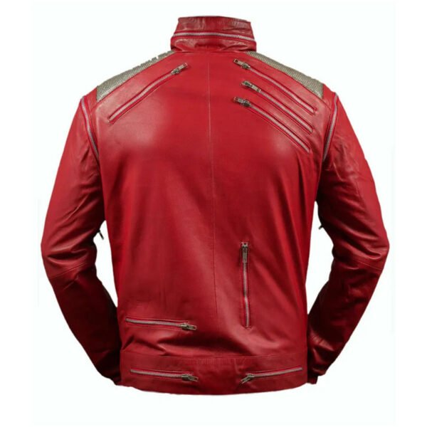Michael Jackson MJ Beat It Red Leather Jacket 4