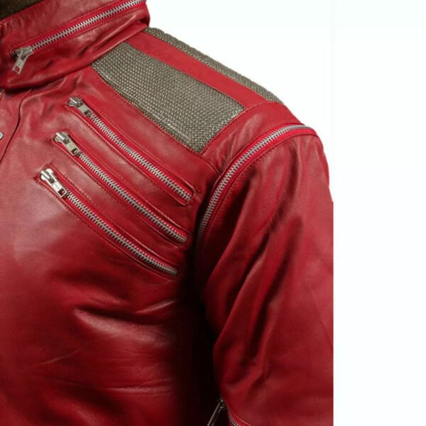 Michael Jackson MJ Beat It Red Leather Jacket 5
