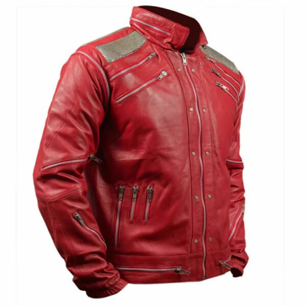 Michael Jackson MJ Beat It Red Leather Jacket 6