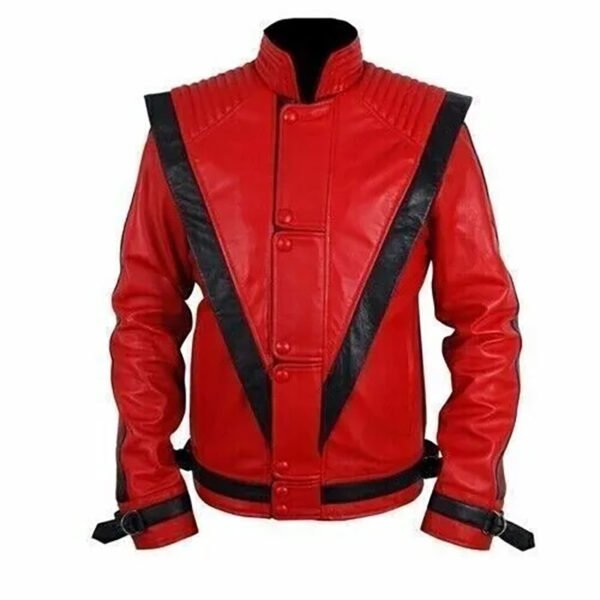 Michael Jackson MJ Thriller Red Leather Jacket 1