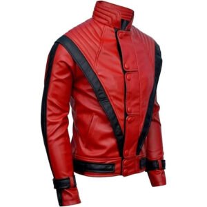 Michael Jackson MJ Thriller Red Leather Jacket 2