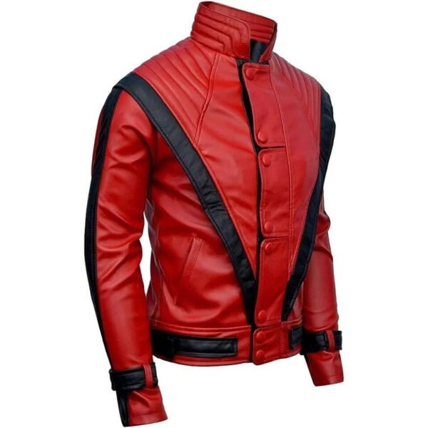 Michael Jackson MJ Thriller Red Leather Jacket 2