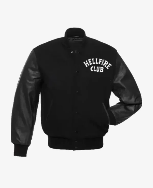 Stranger Things Hellfire Club Black Wool Varsity Jacket 2