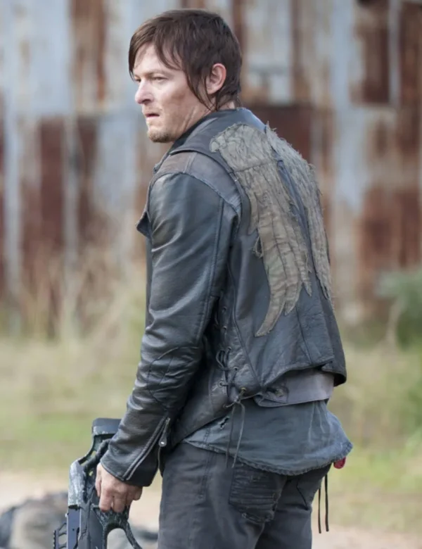 The Walking Dead Daryl Dixon Black Leather Vest 1