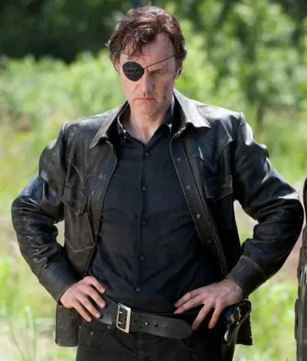The Walking Dead Governor Mens Black Leather Jacket 1