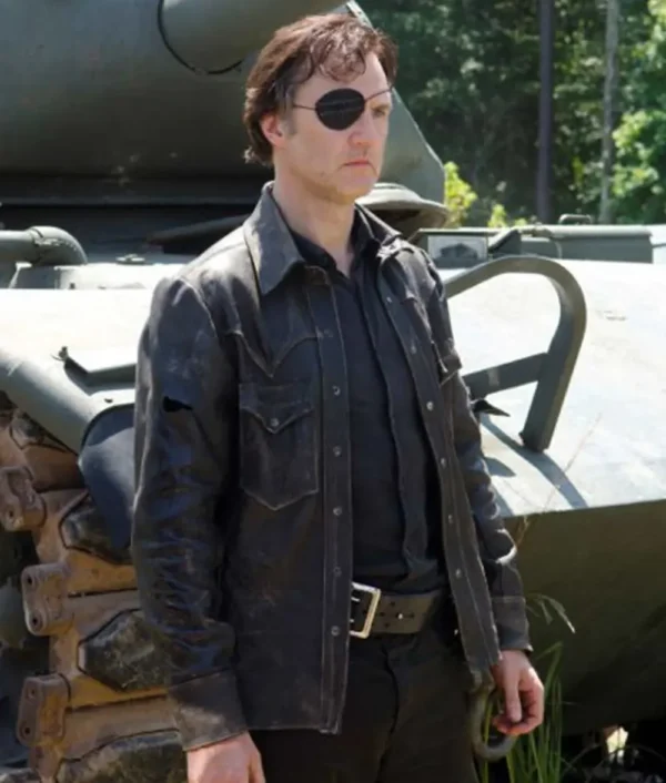 The Walking Dead Governor Mens Black Leather Jacket 2