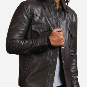The Walking Dead Governor Mens Black Leather Jacket 4