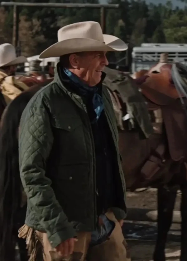 Yellowstone John Dutton Green Quilted Cotton Jacket 1