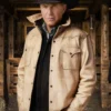 Yellowstone John Dutton White Leather Jacket 1