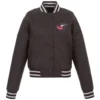 Columbus Blue Jackets Full Snap Polyester Varsity Charcoal Jacket 1