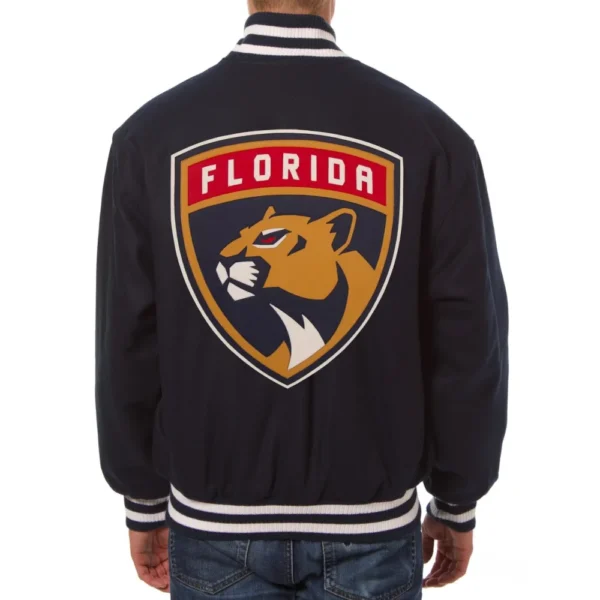 Florida Panthers Ice Hockey Team Players Wool Varsity Navy Jacket 2