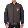 Florida Panthers Reversible Wool Leather Varsity Jacket Embroidered Logo 1