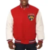 Florida Panthers Two Tone Wool Leather Red Varsity Jacket 1