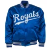 Kansas City Royals 1969 Authentic Satin Blue Varsity Jacket 1