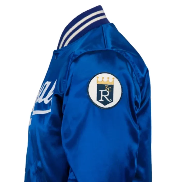 Kansas City Royals 1969 Authentic Satin Blue Varsity Jacket 2