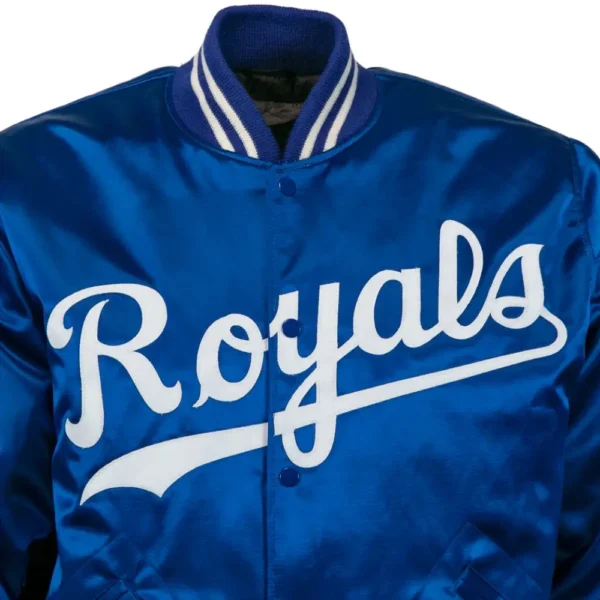 Kansas City Royals 1969 Authentic Satin Blue Varsity Jacket 3