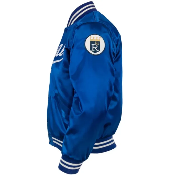 Kansas City Royals 1969 Authentic Satin Blue Varsity Jacket 4