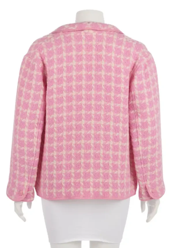Margot Robbie Barbie Pink Checkered Wool Blazer 3