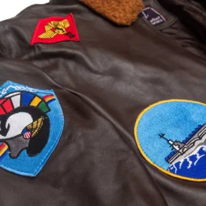 Mens Top Gun Tom Cruise Brown Leather Jacket 5