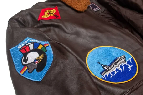 Mens Top Gun Tom Cruise Brown Leather Jacket 5