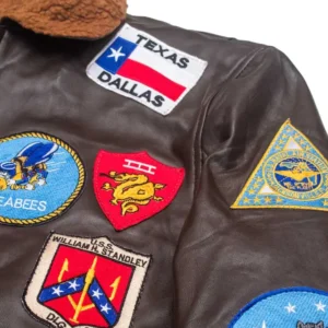 Mens Top Gun Tom Cruise Brown Leather Jacket 6