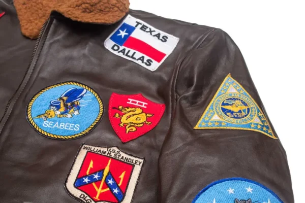 Mens Top Gun Tom Cruise Brown Leather Jacket 6