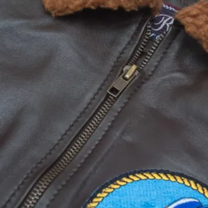 Mens Top Gun Tom Cruise Brown Leather Jacket 7