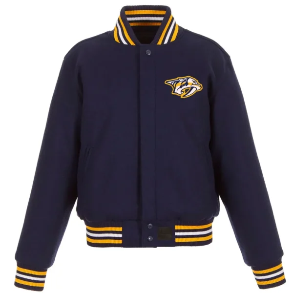 Nashville Predators Domestic Wool Varsity Navy Jacket 1