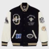 New Orleans Saints OVO Wool Leather Black Varsity Jacket 1