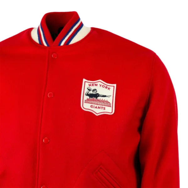 New York Giants 1961 Authentic Red Wool Varsity Jacket 3