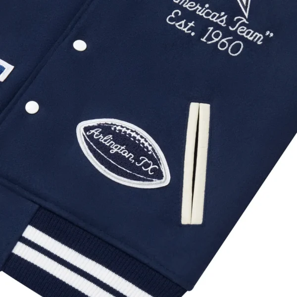 OVO X NFL Dallas Cowboys Wool Leather Varsity Jacket 4