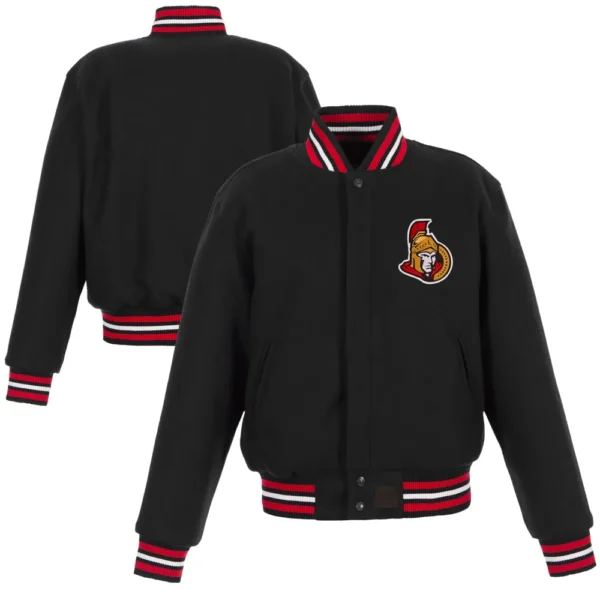 Ottawa Senators Domestic Wool Varsity Black Jacket 3