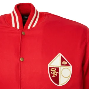 San Francisco 49ers 1957 Authentic Red Wool Varsity Jacket 4