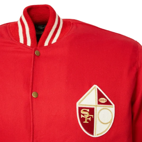 San Francisco 49ers 1957 Authentic Red Wool Varsity Jacket 4