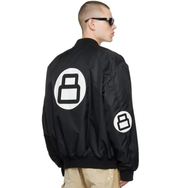 8 Ball Black Nylon Full Zip Bomber Jacket 1