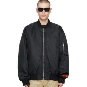8 Ball Black Nylon Full Zip Bomber Jacket 2