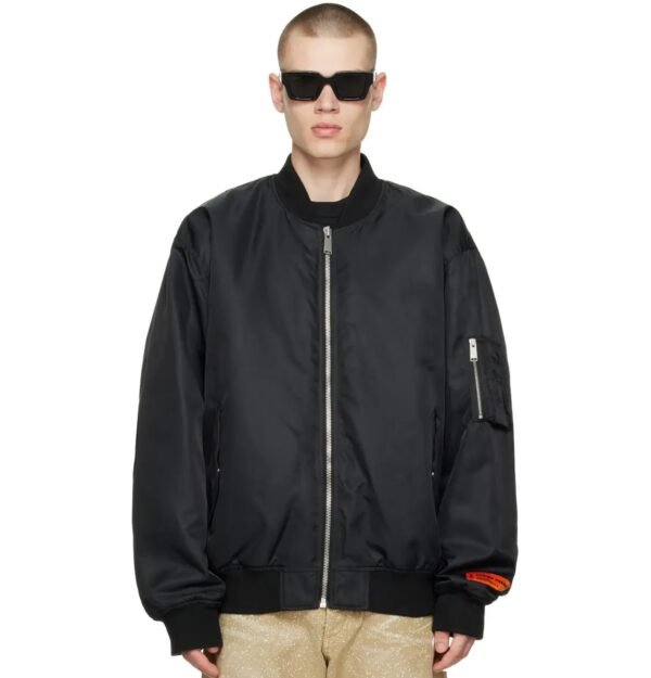 8 Ball Black Nylon Full Zip Bomber Jacket 2