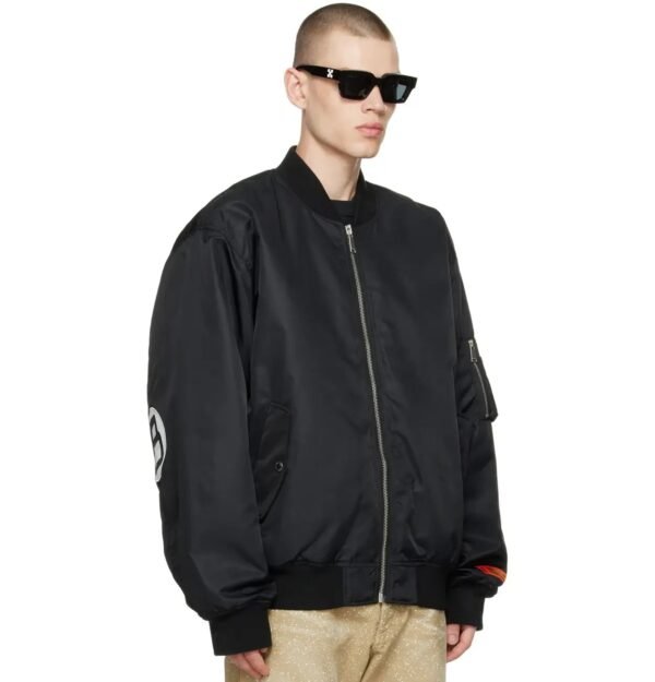 8 Ball Black Nylon Full Zip Bomber Jacket 3