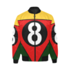 8 Ball Multi Color Printed Satin Full Zip Bomber Jacket 1