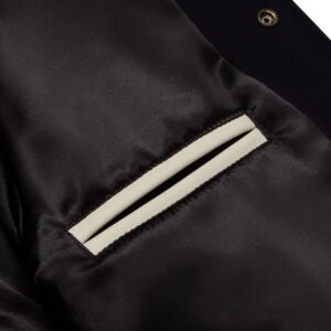 Atlanta Falcons X OVO Wool Leather Varsity Jacket BlackWhite 6