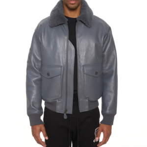 Avirex G 1 Bomber Leather Aviator Jacket Ghost Gray 3