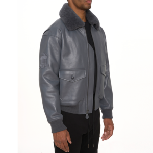 Avirex G 1 Bomber Leather Aviator Jacket Ghost Gray 6