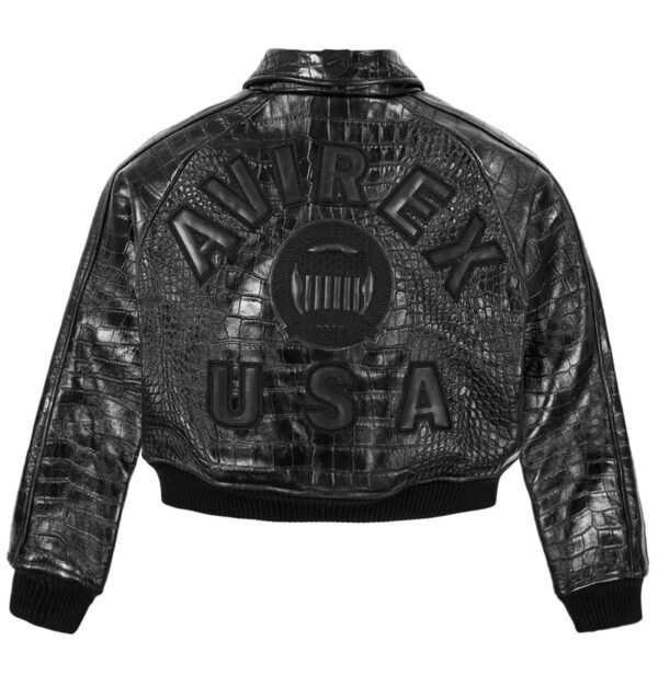 Avirex Limited Edition Cropped Croc Icon Jacket Black Croc 2