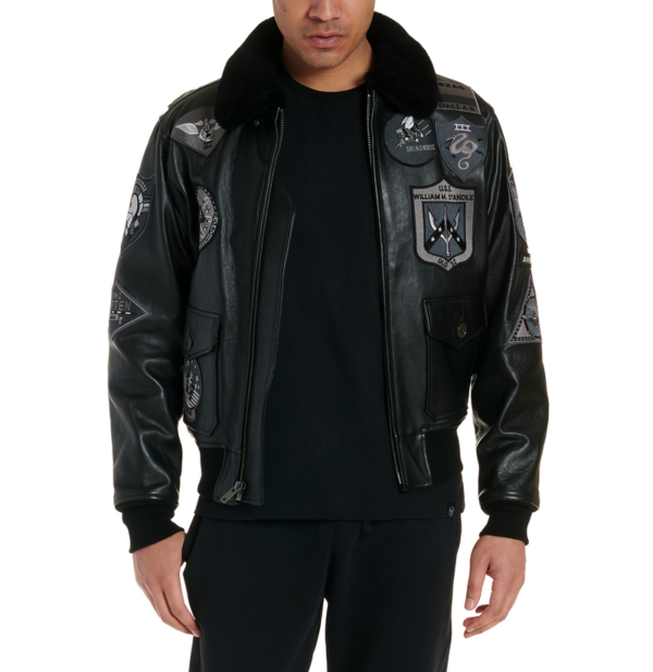 Avirex The G 1 Shearling Flight Jacket Black 3
